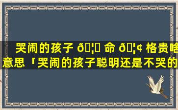 哭闹的孩子 🦋 命 🦢 格贵啥意思「哭闹的孩子聪明还是不哭的」